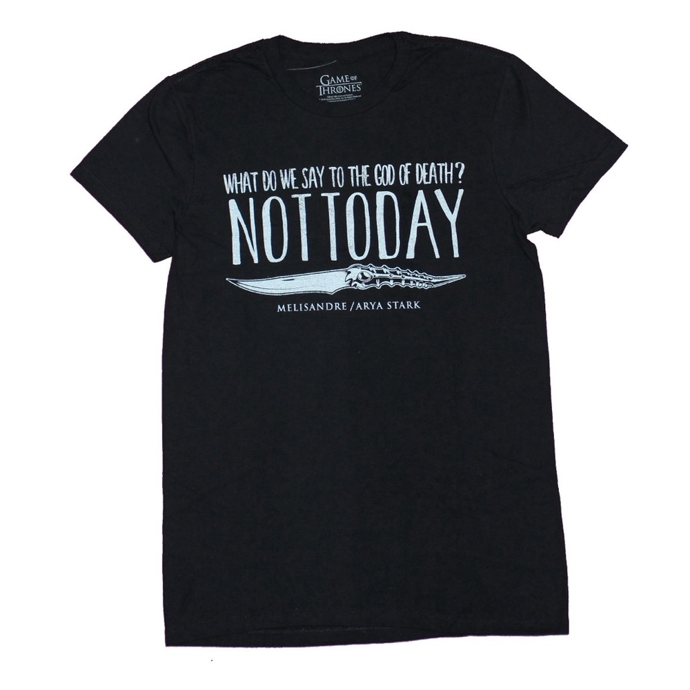 Collector’s Game of Thrones “Not Today! What Do We Say to Death” T-Shirt Size M